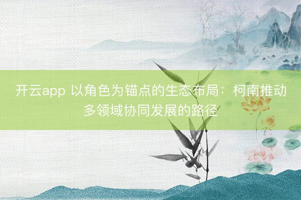 开云app 以角色为锚点的生态布局：柯南推动多领域协同发展的路径