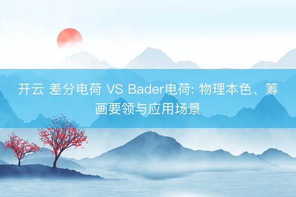 开云 差分电荷 VS Bader电荷: 物理本色、筹画要领与应用场景