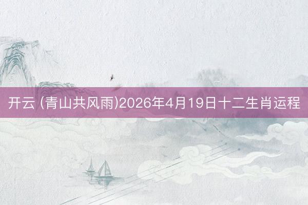 开云 (青山共风雨)2026年4月19日十二生肖运程