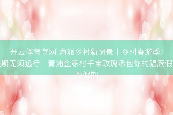 开云体育官网 海派乡村新图景丨乡村春游季：假期无须远行！青浦金家村千亩玫瑰承包你的猖厥假期