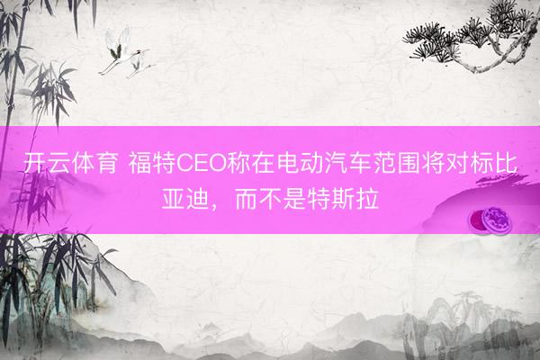 开云体育 福特CEO称在电动汽车范围将对标比亚迪，而不是特斯拉